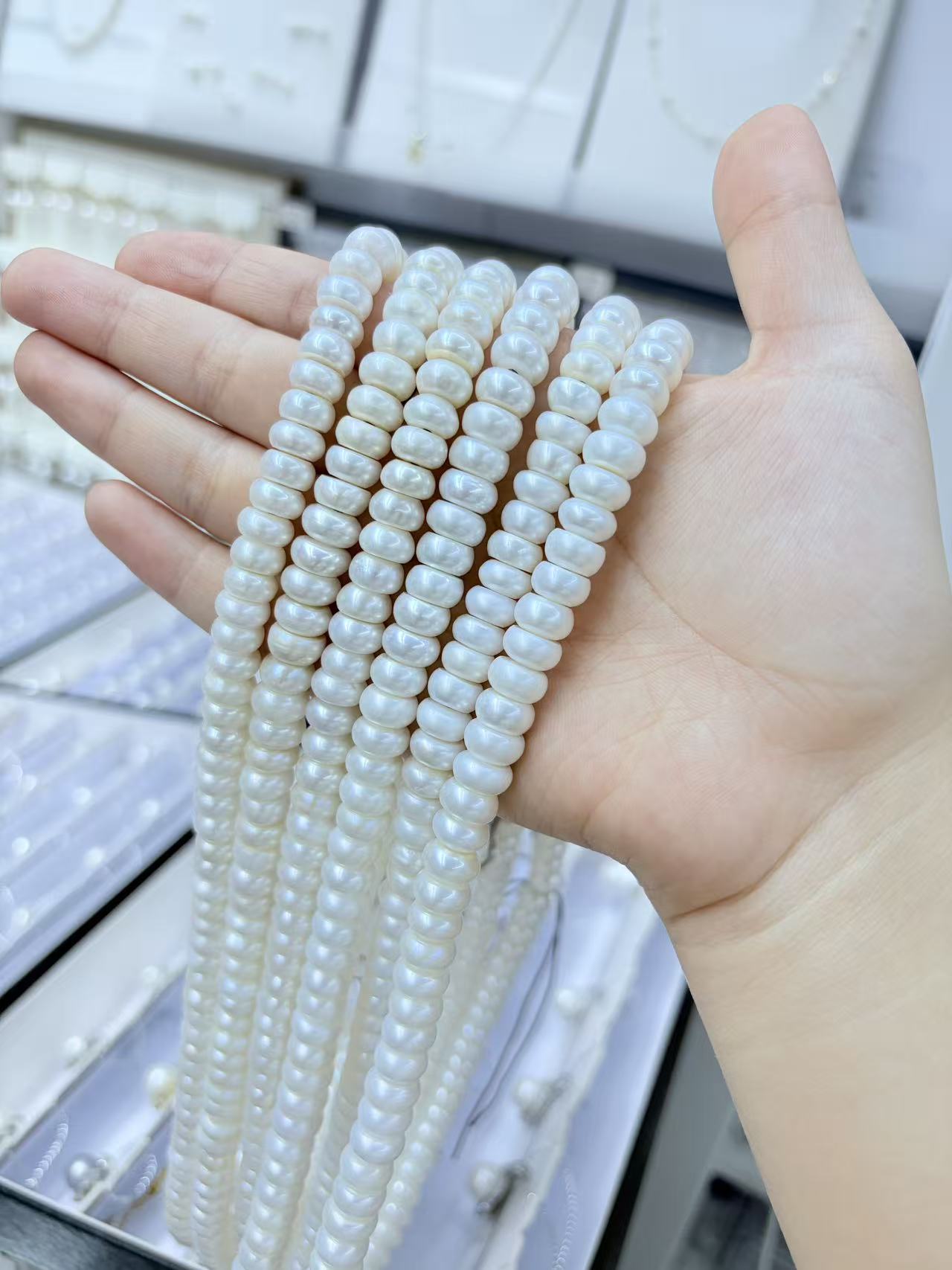 直切8.5-9mm天然佛珠念珠108颗藏式文玩精品年份老珍珠手链素珠款