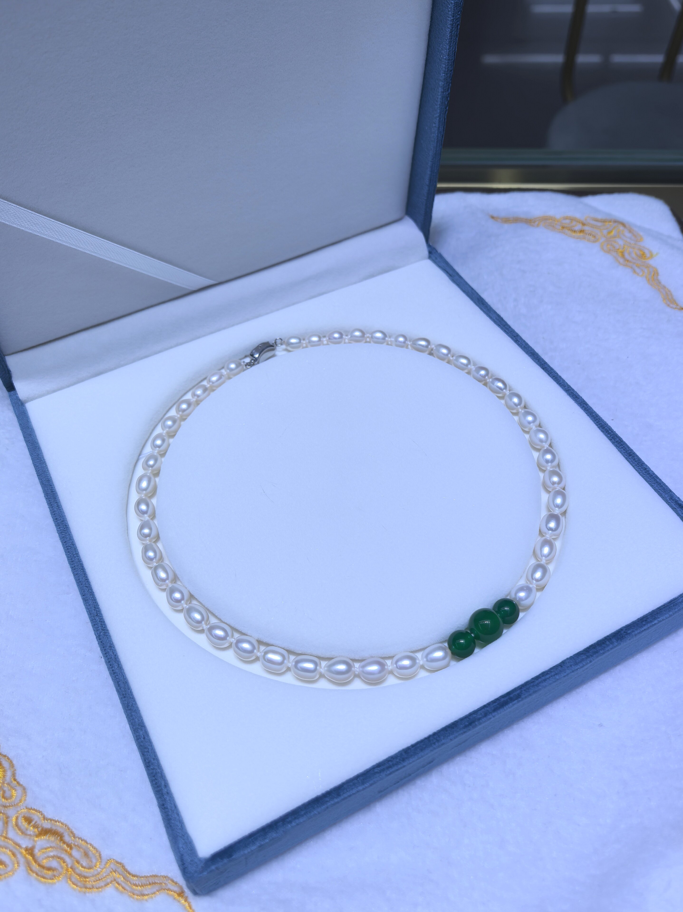 诸暨天然淡水珍珠项链女米型6-7.5mm珍珠锁骨链气质百搭送妈妈