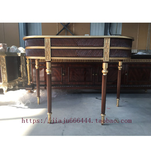 法式玄关柜金箔客厅欧式实木进口门厅桌意大利宫廷圆弧墙边玄关桌