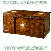 欧式 奢华写字台意大利亚历山大总裁办公桌贝壳桌 实木老板桌椅法式