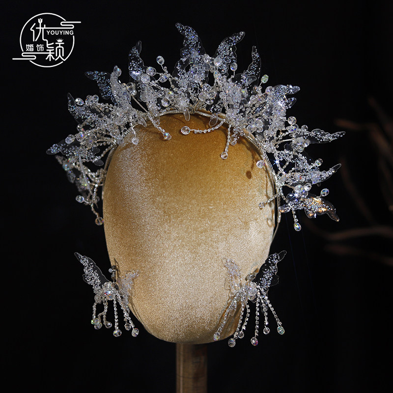 新款仙美新娘水晶发箍发饰森系大气皇冠婚纱公主头饰配饰大气
