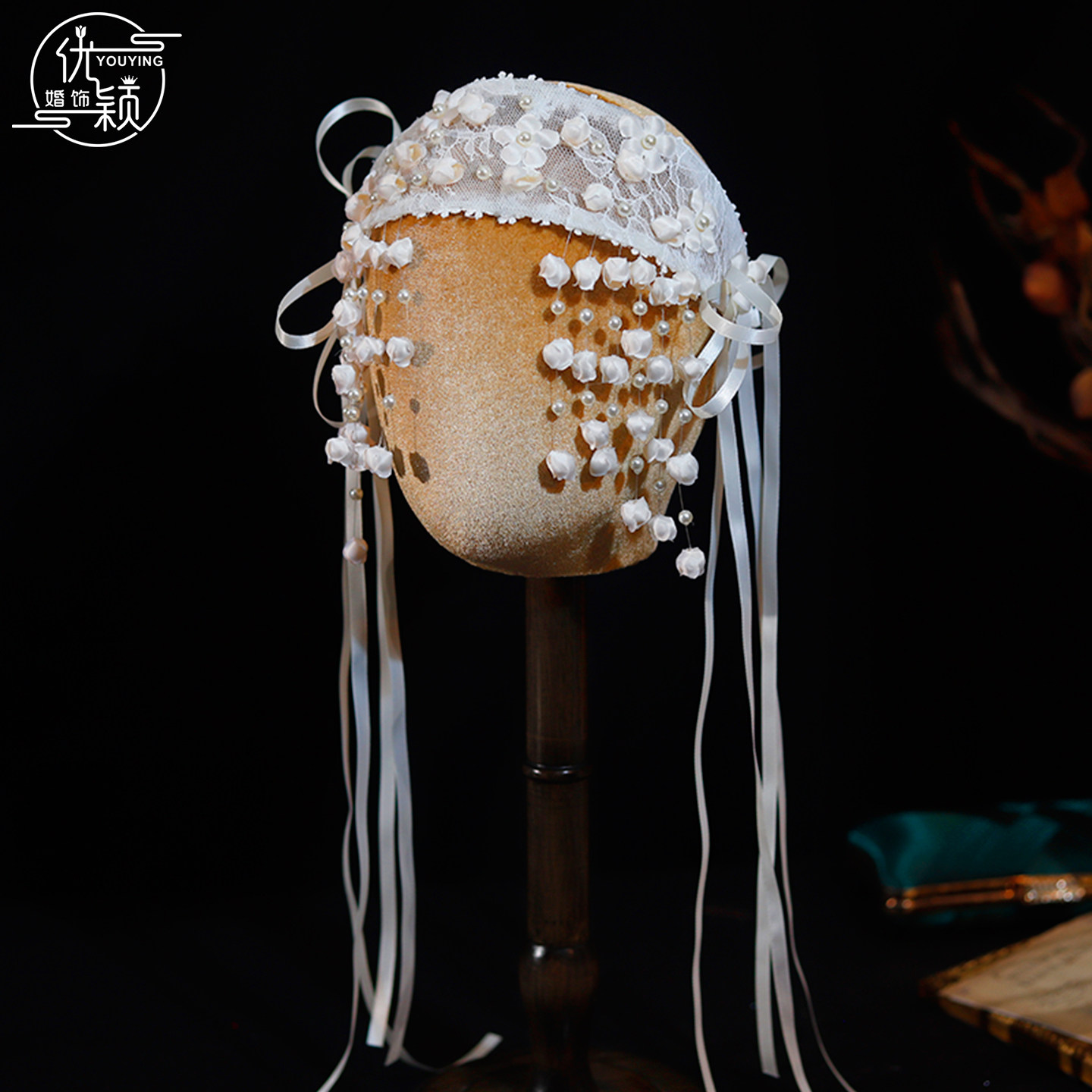 优颖原创手工铃兰流苏复古发箍新娘头饰样片旅拍婚纱摄影化妆造型