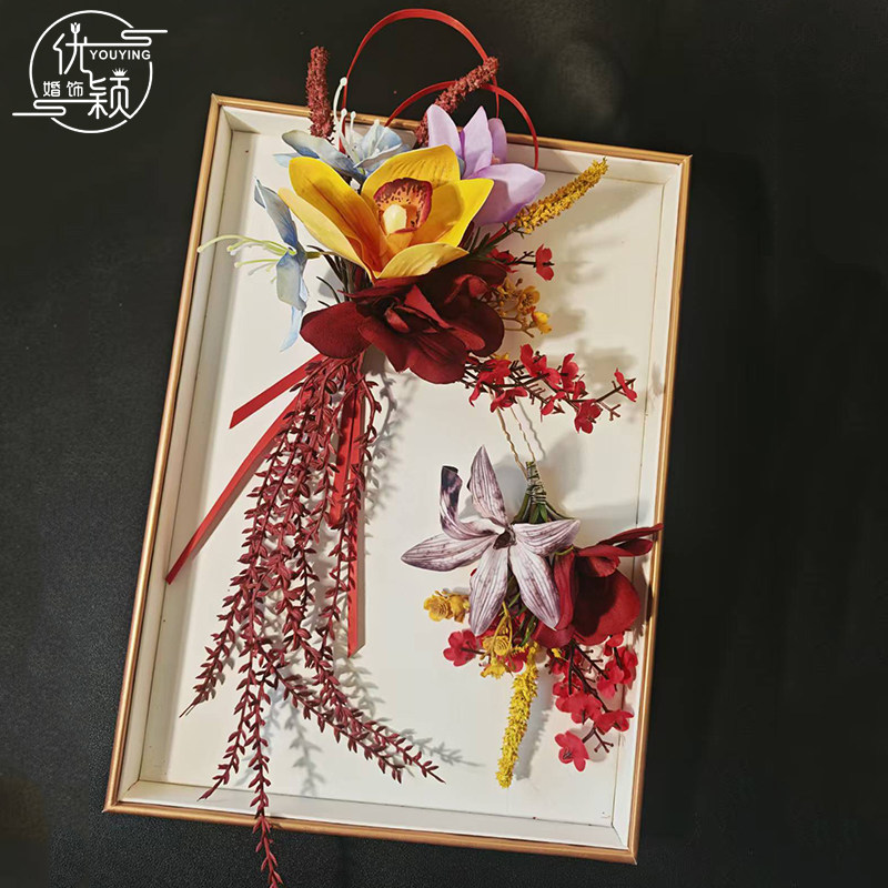 优颖新款新娘头饰森系超仙花朵发饰韩式减龄旅拍婚纱配饰品晚礼服