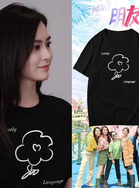 去有风的地方刘亦菲许红豆明星同款T恤百搭老虎卡通字母印花短袖