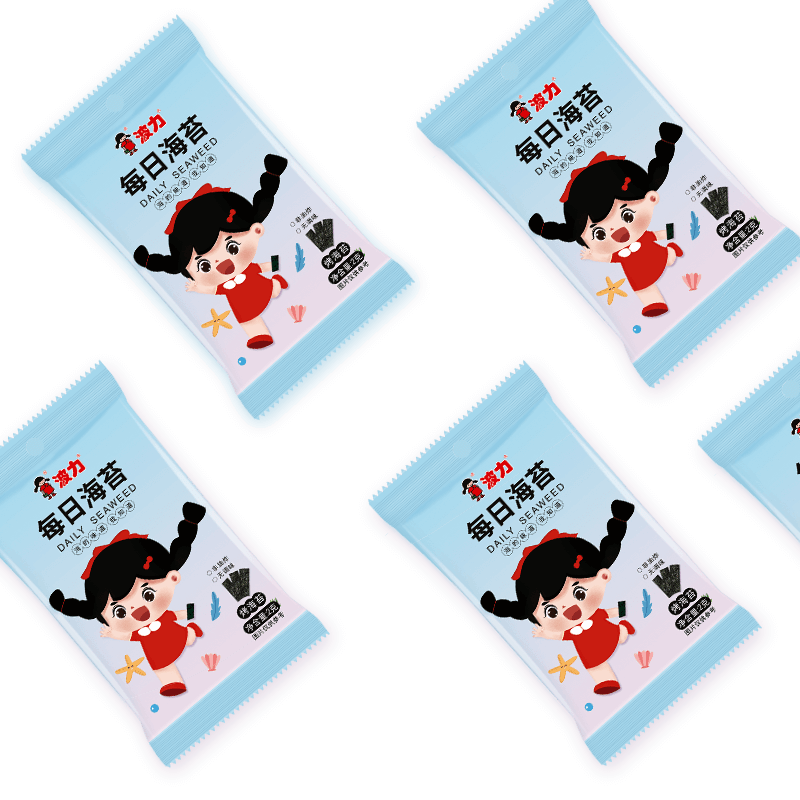 【波力每日海苔2g/2.1g】儿童海苔无调味包饭海苔小包装零食儿童