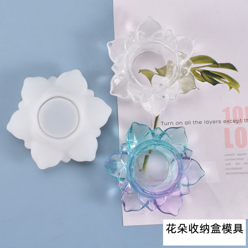 diy水晶滴胶模具荷花莲花烛台自
