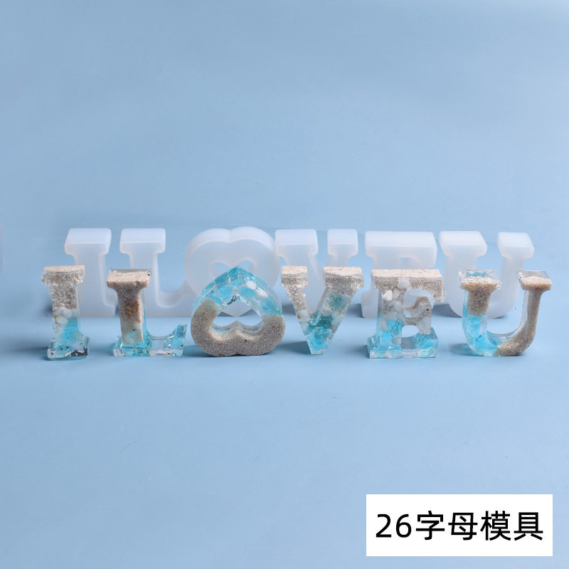 diy水晶滴胶模具26个英文字母创