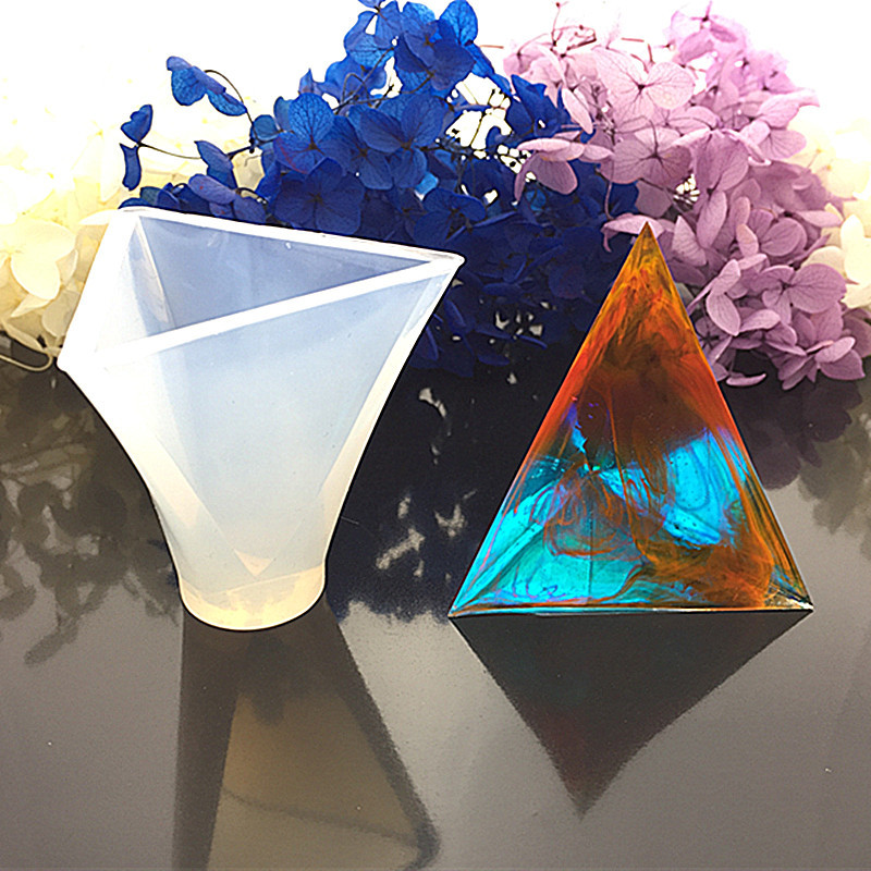 水晶diy滴胶模具立体三角锥金字