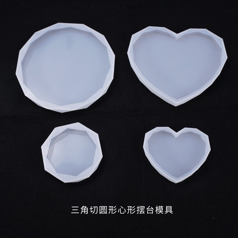diy水晶滴胶模具心形切面三角切
