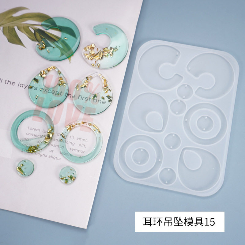diy水晶滴胶模具吊坠耳环自制饰