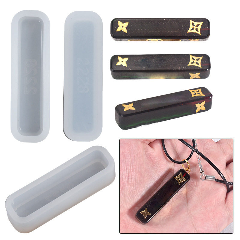 diy水晶滴胶模具长条项链吊坠饰品硅胶模具现货