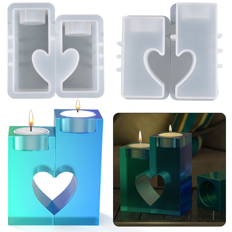 diy水晶滴胶树脂模具长方爱心拼