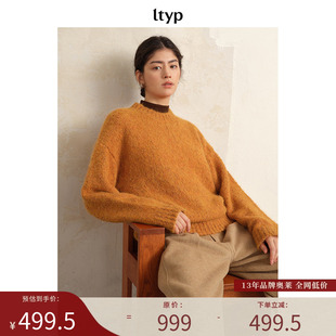 ltyp旅途原品【限量五折】羊驼毛混纺豆豆纱毛衣圆领加厚针织衫女