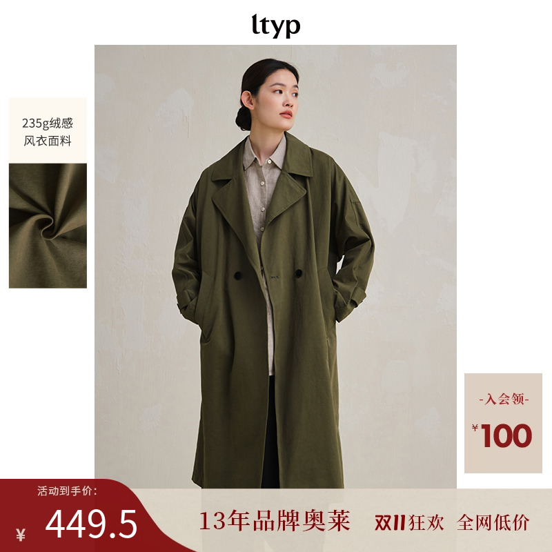 ltyp旅途原品绒感褶皱H型风衣