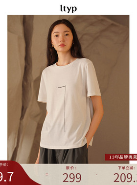 ltyp旅途原品【限量三折】100%全棉Slogan绣花流苏T恤宽松短袖女