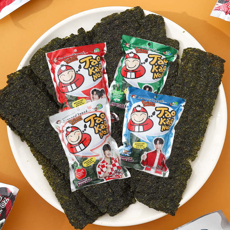 TaoKaeNoi老板仔海苔片香辣番茄味泰国即食紫菜儿童生日礼物零食