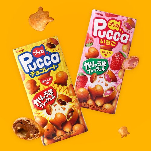 meiji明治夹心饼干pucca巧克力盐牛奶巧克力日本零食儿童生日礼物
