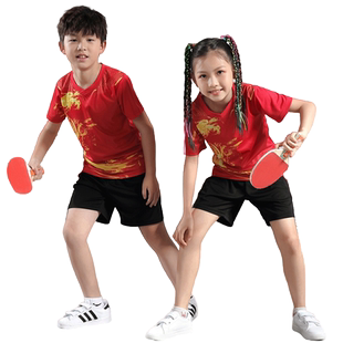 儿童乒乓球训练服运动服套装男童羽毛球服女童乒乓球服速干龙服装