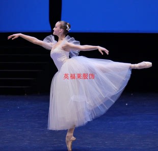 芭蕾舞裙成人长款舞蹈纱裙白色连衣裙写真服装天鹅湖专业演出服
