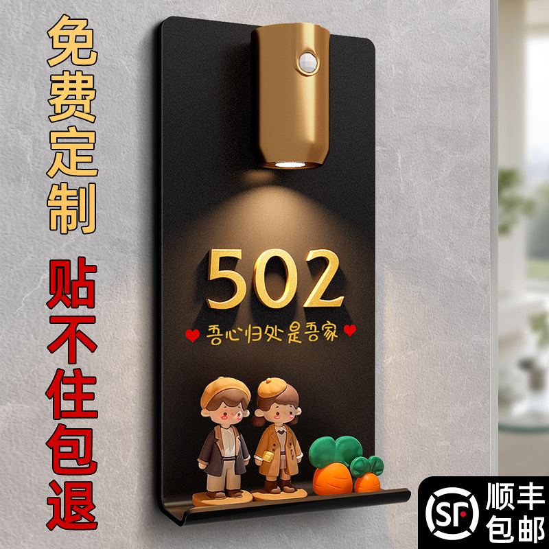 亚克力卡通玩偶门牌定制图片