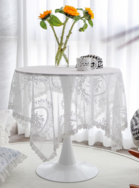 法式复古蕾丝桌布ins田园美式欧式白色盖巾甜品台镂空茶几餐桌布