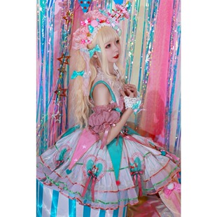 【垂耳汪】Lolita手作原创头饰粉蓝绿旋转虎虎木马甜呲马卡龙kc