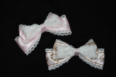 【垂耳汪】原创Lolita粉色sbw手作蝴蝶结蕾丝边发夹百搭baby头饰
