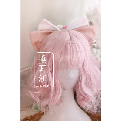 【垂耳汪】原创Lolita手作和风大蝴蝶结kc马尾夹华丽花嫁胸针头饰