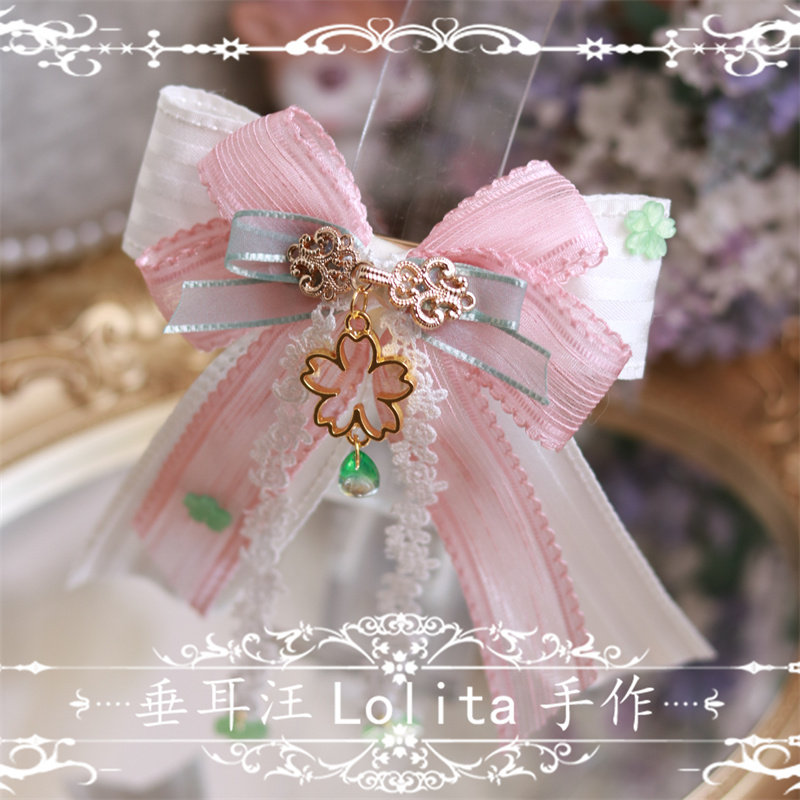 少现货【垂耳汪】原创Lolita手作兔耳边夹天国少女春丽中华风小物