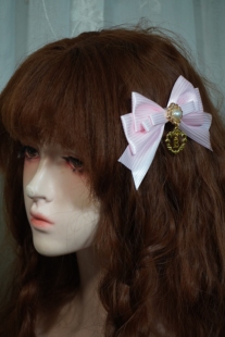 【垂耳汪】原创Lolita粉色sbw手作蝴蝶结夏洛特发夹百搭baby头饰