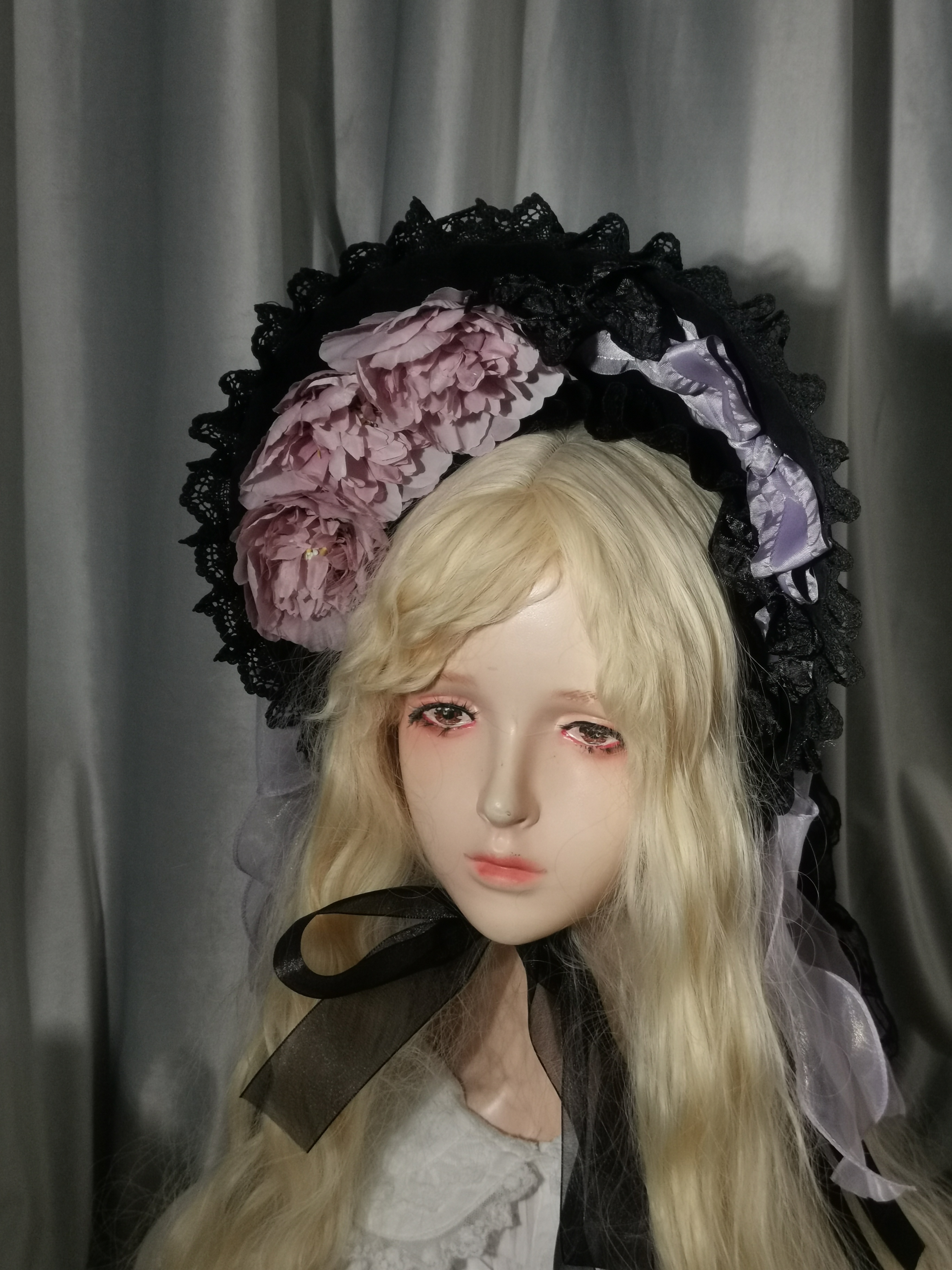 【垂耳汪】25新款图透原创bnt手作浪漫蔷薇黑紫色小焰Lolita小物