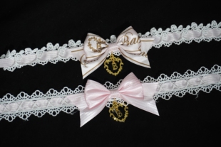 【垂耳汪】原创Lolita粉色sbw手作蝴蝶结kc蕾丝项链百搭baby头饰