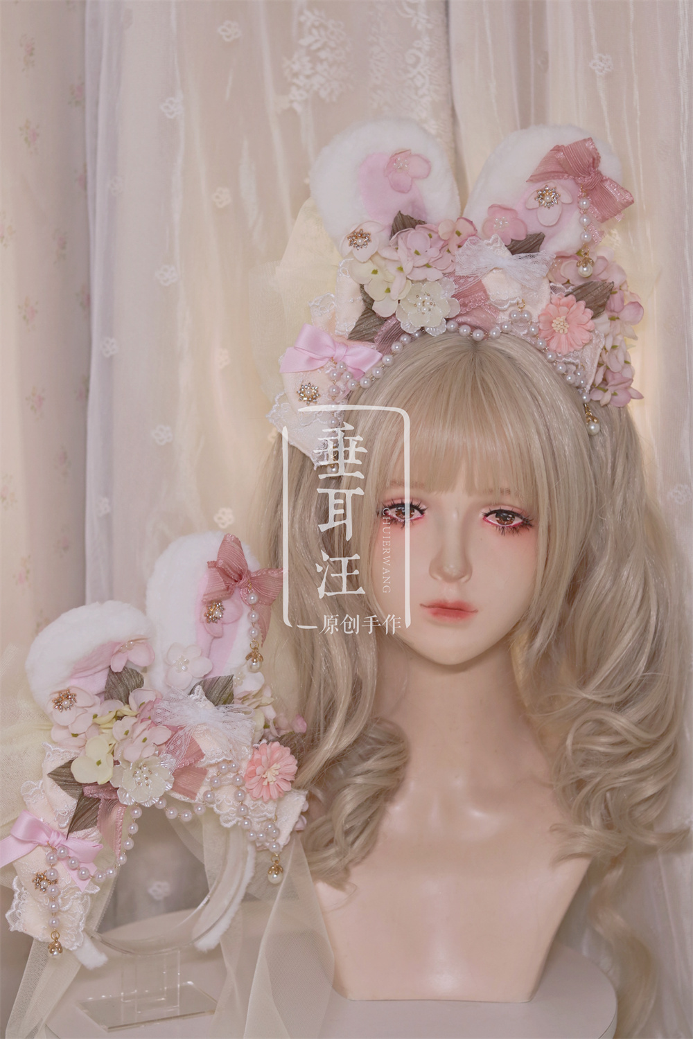 【垂耳汪】原创Lolita手作兔耳优雅日常茶会可爱cla系kc包邮