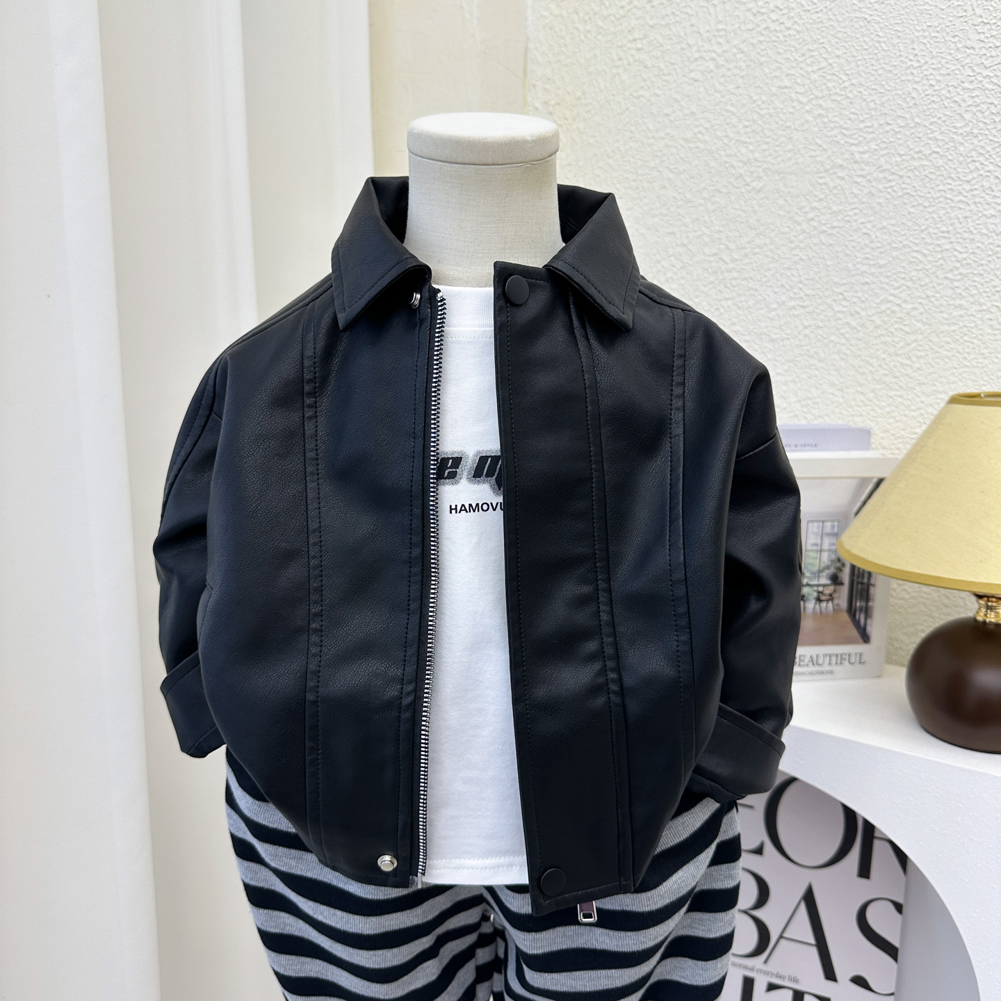 男童皮衣外套2025新款儿童秋冬保暖韩版皮夹克宝宝帅气冬装上衣潮