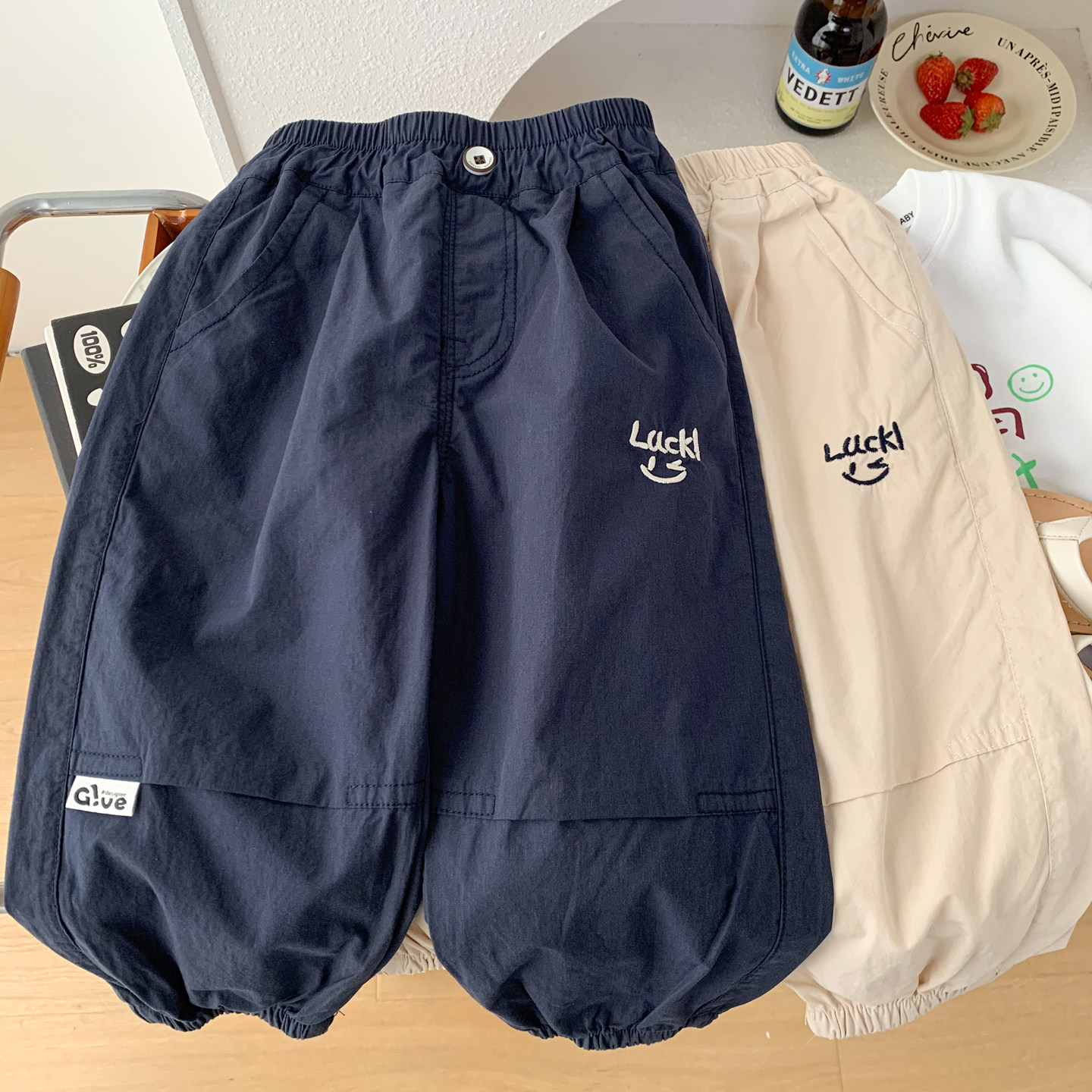男童夏季纯棉宽松透气束脚防蚊裤图片