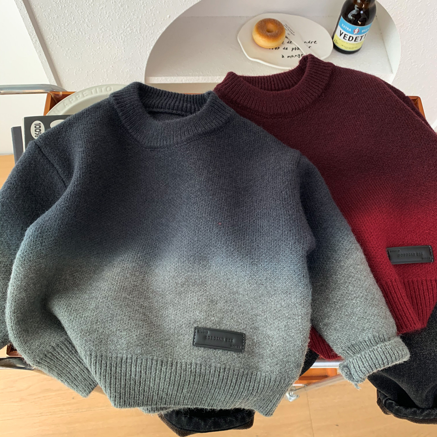 男童冬装毛衣2025新款儿童韩版渐变圆领针织衫男孩红色喜庆拜年潮,童装/婴儿装/亲子装,毛衣/针织衫,淘宝优惠券,粉丝福利购,淘宝优惠卷