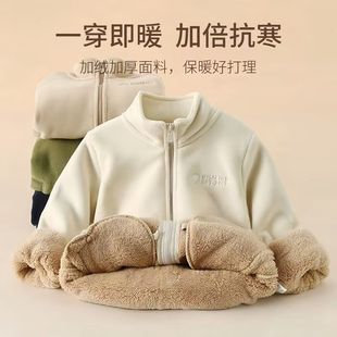 东北零下20度防寒衣初高中生校服内胆棉袄特厚摇粒绒男女童保暖冬