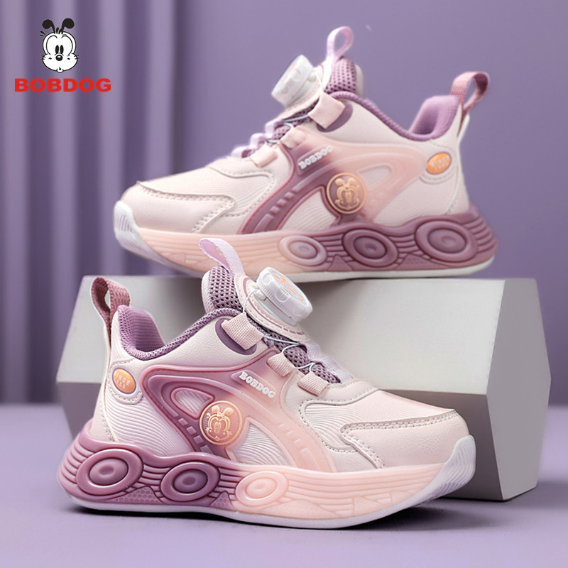 正品巴布豆春秋女童运动鞋小女孩