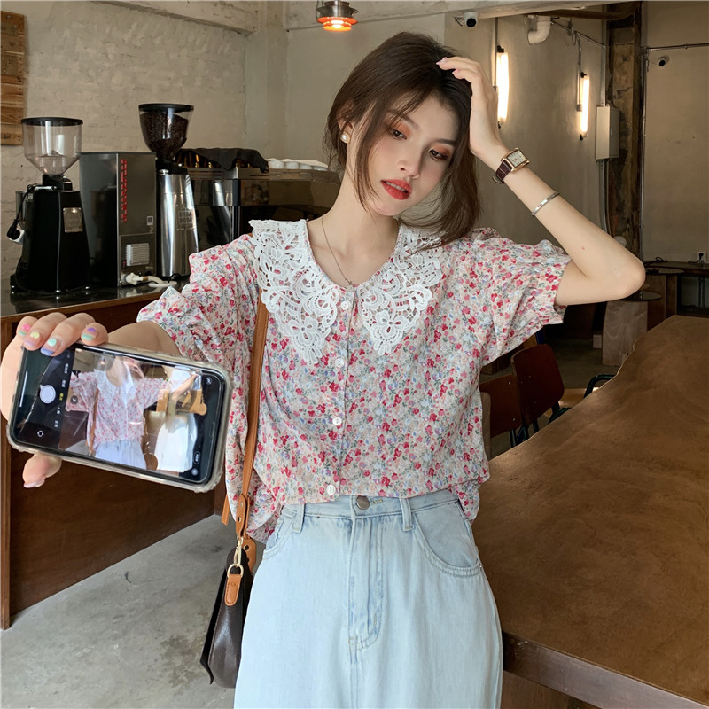 Cut down Chiffon Floral Top