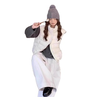 小个子轻薄百搭坎肩外套 新款 白鸭绒短款 羽绒马甲背心女2505秋冬季