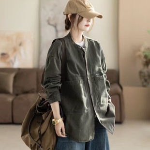 26春款外套女贴标长袖韩版学院风外套上衣宽松休闲衬衫慵懒风外套