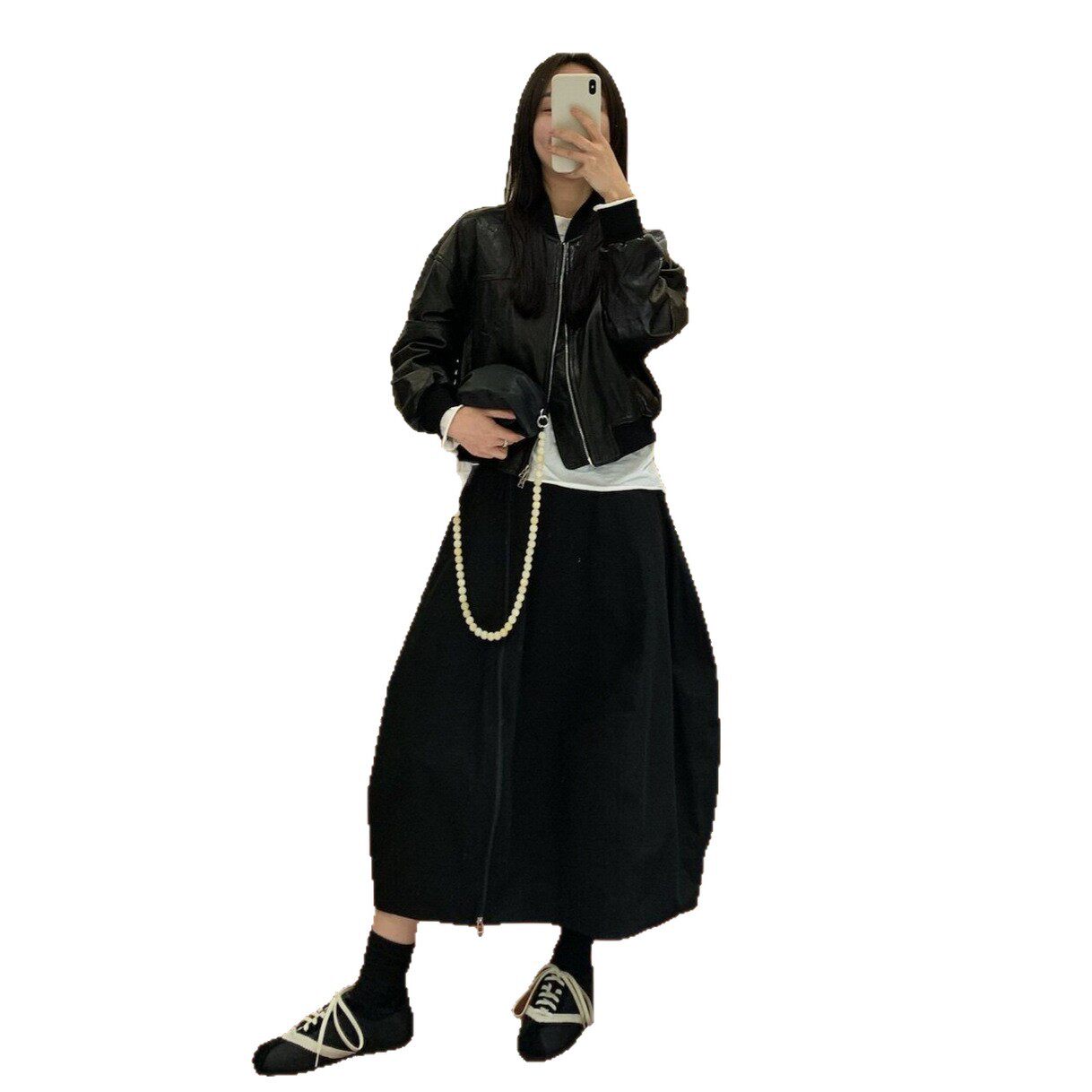 欧货感双拉链拼接半身裙女2026夏季新款洋气减龄花苞中长裙子