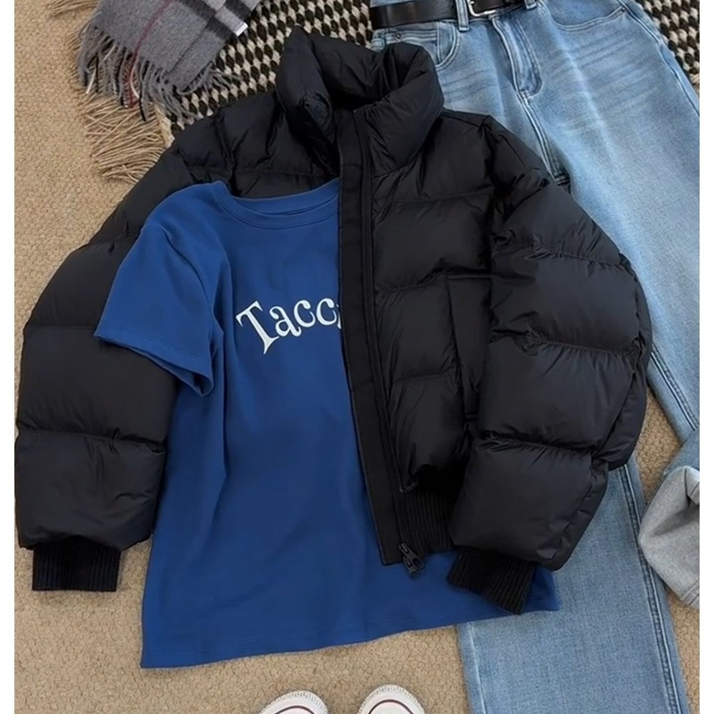 黑色短款立领棉服女装2026年冬季新款小个子韩系感通勤风外套