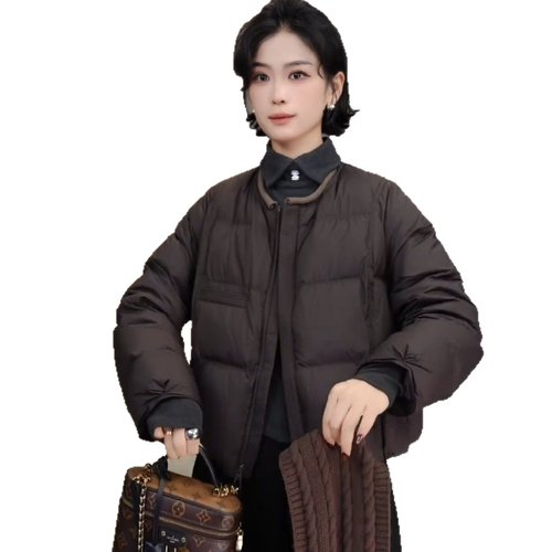 高端秋冬新白鸭绒羽绒服加厚短款休闲25感通勤小个子保暖外套