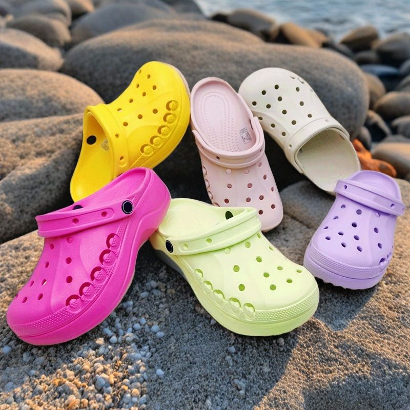 新款夏季云彩洞洞包头增高沙滩鞋