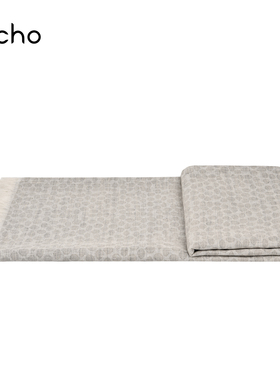 echo侘寂风样板间轻薄纱灰色圆圈几何休闲度假床尾盖毯搭毯搭巾