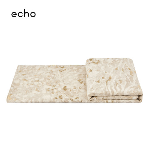 echo法式轻奢样板间高级感现代白雪尼尔带金丝搭毯别墅沙发床尾巾