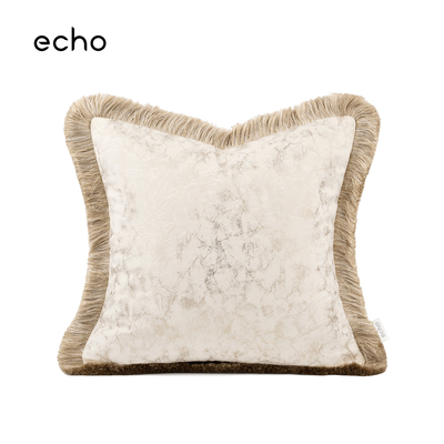 echo法式轻奢样板间米白烫金香槟流苏欧式奢华沙发抱枕靠垫靠包