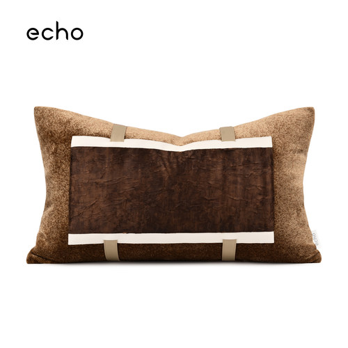 echo橘橙米咖色抱枕老钱风轻奢样板间美拉德高级感沙发腰枕靠垫