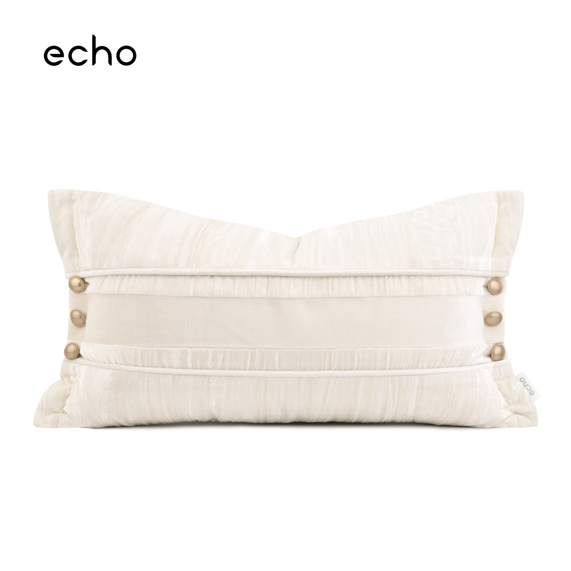 echo法式轻奢奶油风复古高级感丝绒拼接腰枕抱枕样板间沙发腰靠垫